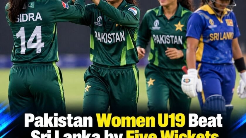 Pakistan Women U19 players celebrate five-wicket win over Sri Lanka