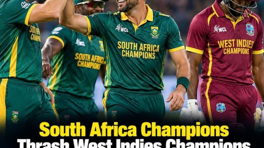 South Africa Champions celebrate 97-run win over West Indies Champions in WCL 2026