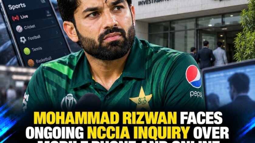 Mohammad Rizwan during Pakistan cricket match amid ongoing NCCIA inquiry