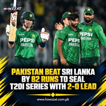 Pakistan celebrate their 82-run victory over Sri Lanka in the second T20I at Rawalpindi Cricket Stadium